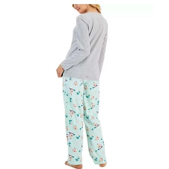Family Pajamas Matching Womens Tropical Santa Mix It Pajama Set tea green large - Picture 5 of 11